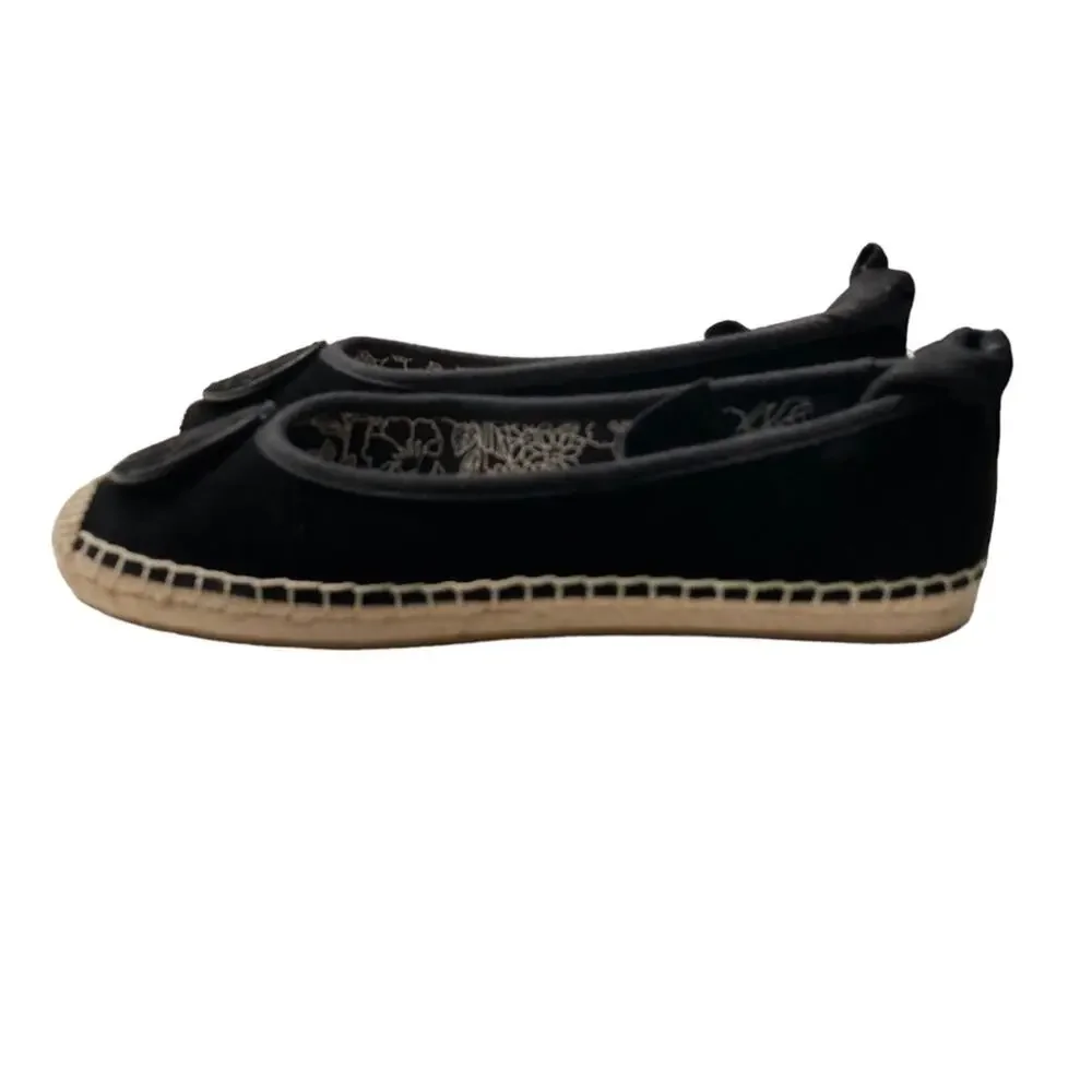 Tory Burch Minnie Ballet Suede Wedge Espadrilles Size 8